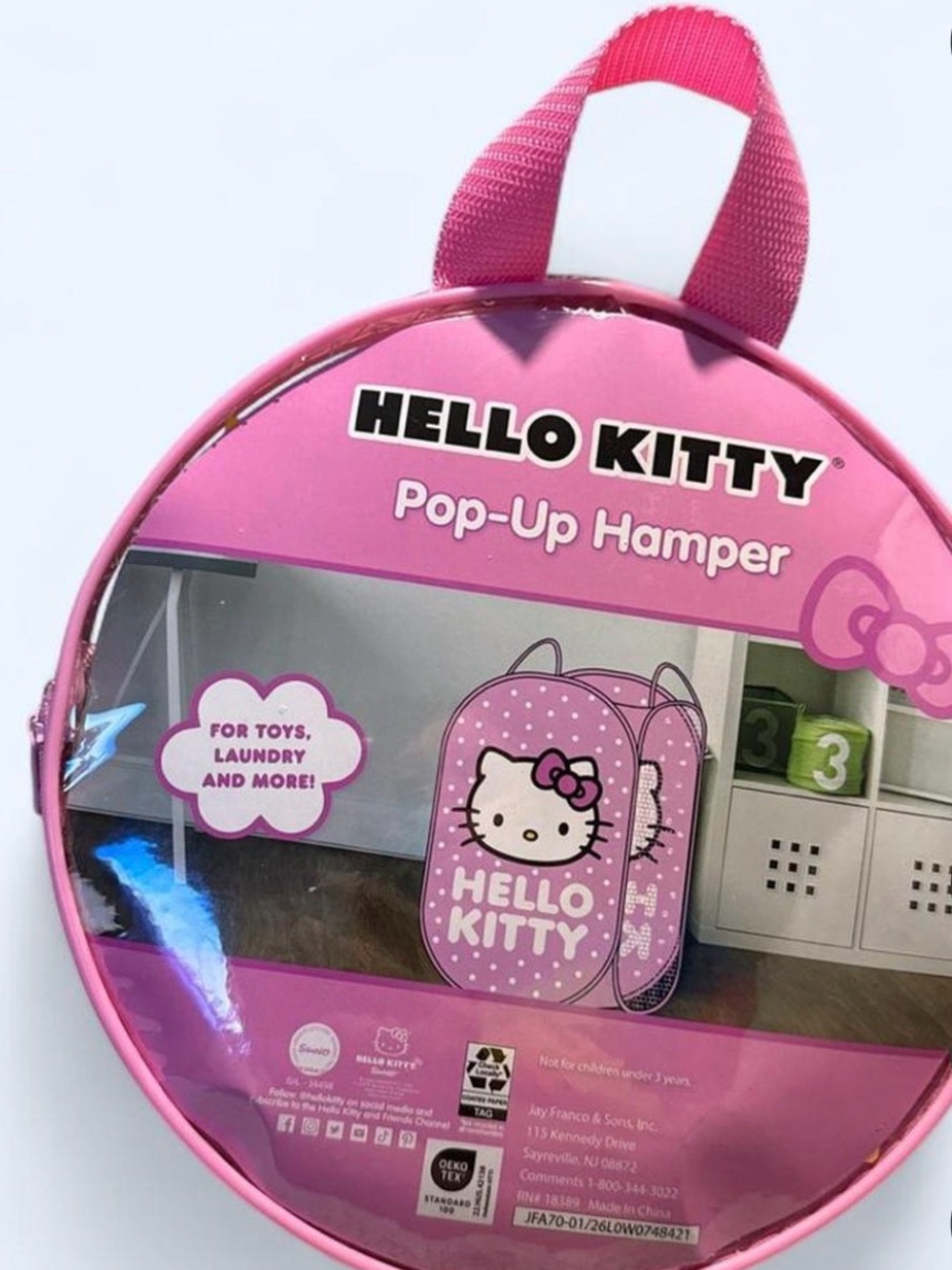 Hello Kitty Pink Polka Dot Pop-Up Storage Bin